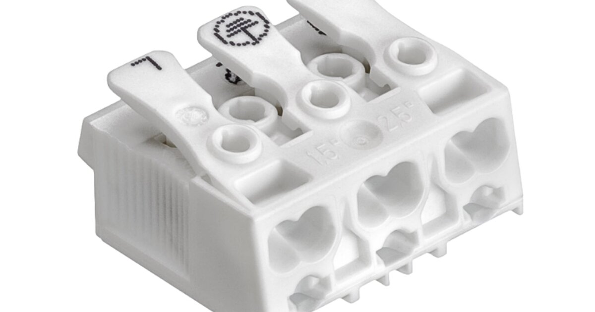 Screwless luminaire connector with large insertion openings | SLK 3 ...