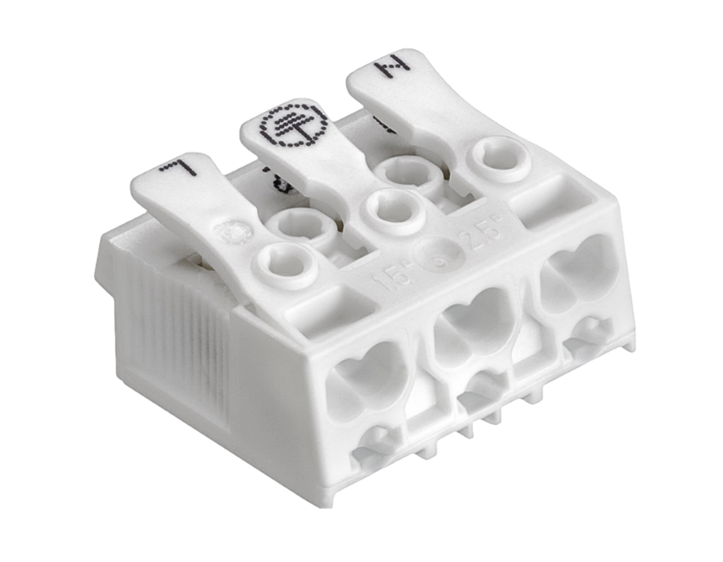 Screwless luminaire connector with large insertion openings | SLK 3 ...